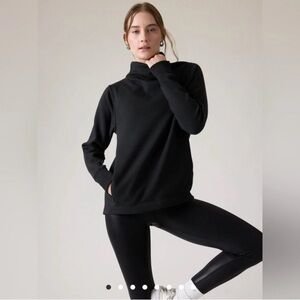Athleta Cozy Karma Twist Neck Sweatshirt Black Women’s XS